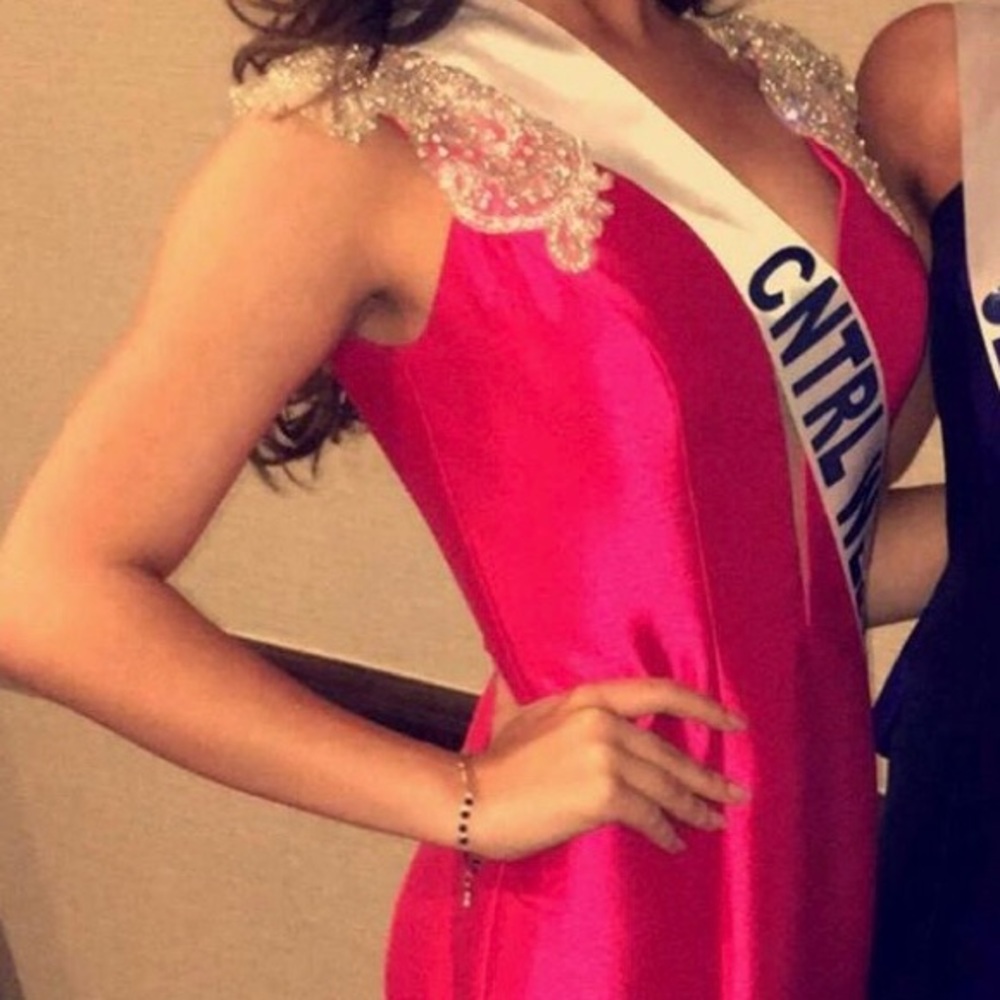 Jovani fuchsia mermaid evening gown